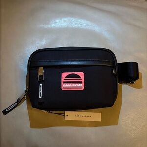 Marc Jacobs Black Belt Bag with Pink Accent